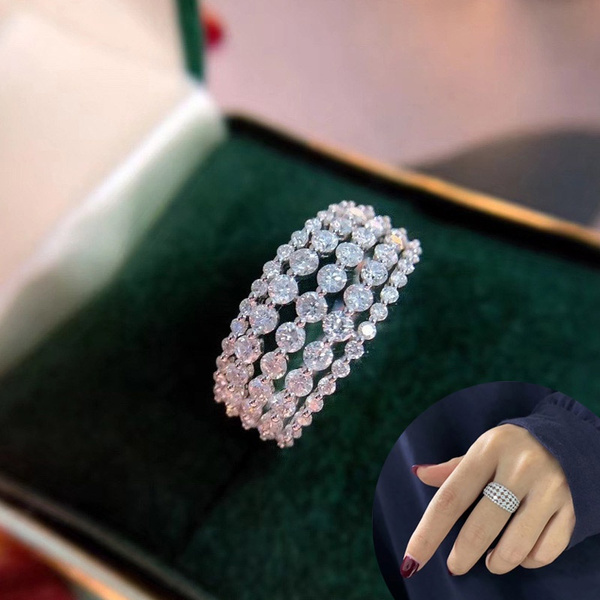 Amazon.com: Ahloe Jewelry CEJUG 18K Gold Plated Wedding Rings for Women  Engagement Bridal Ring Set Wedding Bands Halo Round Golden 1.5Ct Cz Size 4  : Clothing, Shoes & Jewelry